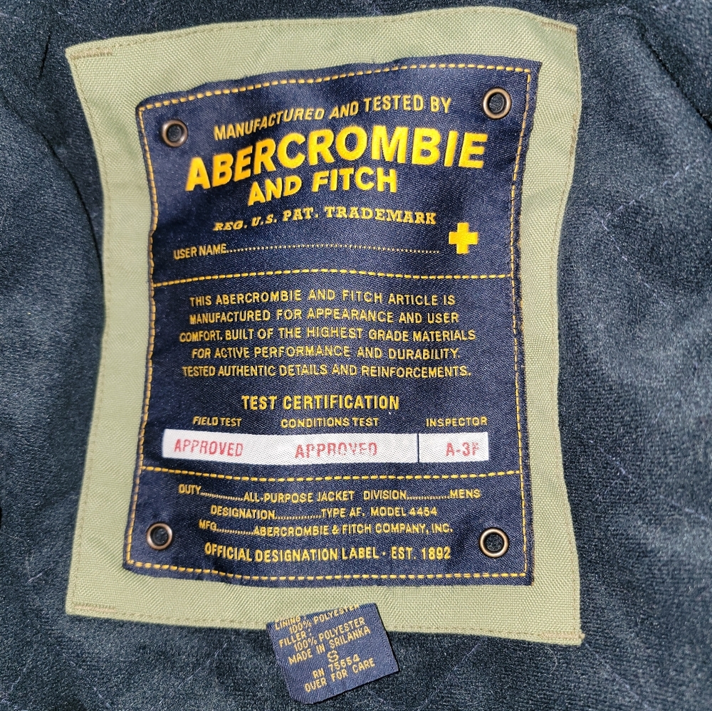 Abercrombie & Fitch Vintage Green Military Field Jacket Tactical Utility Unisex - Picture 4 of 15